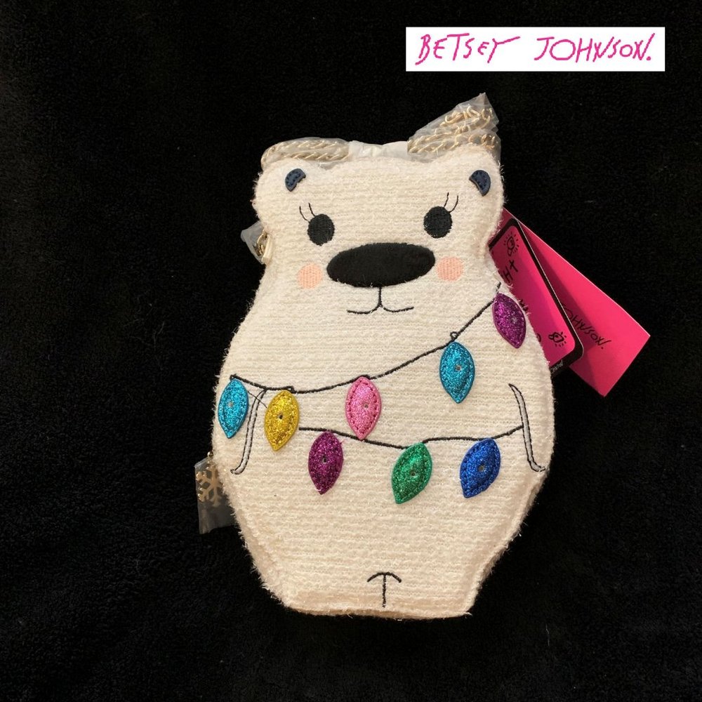 New in Package  --  Betsey Johnson Kitsch *Light Up*  Snow Bear Crossbody